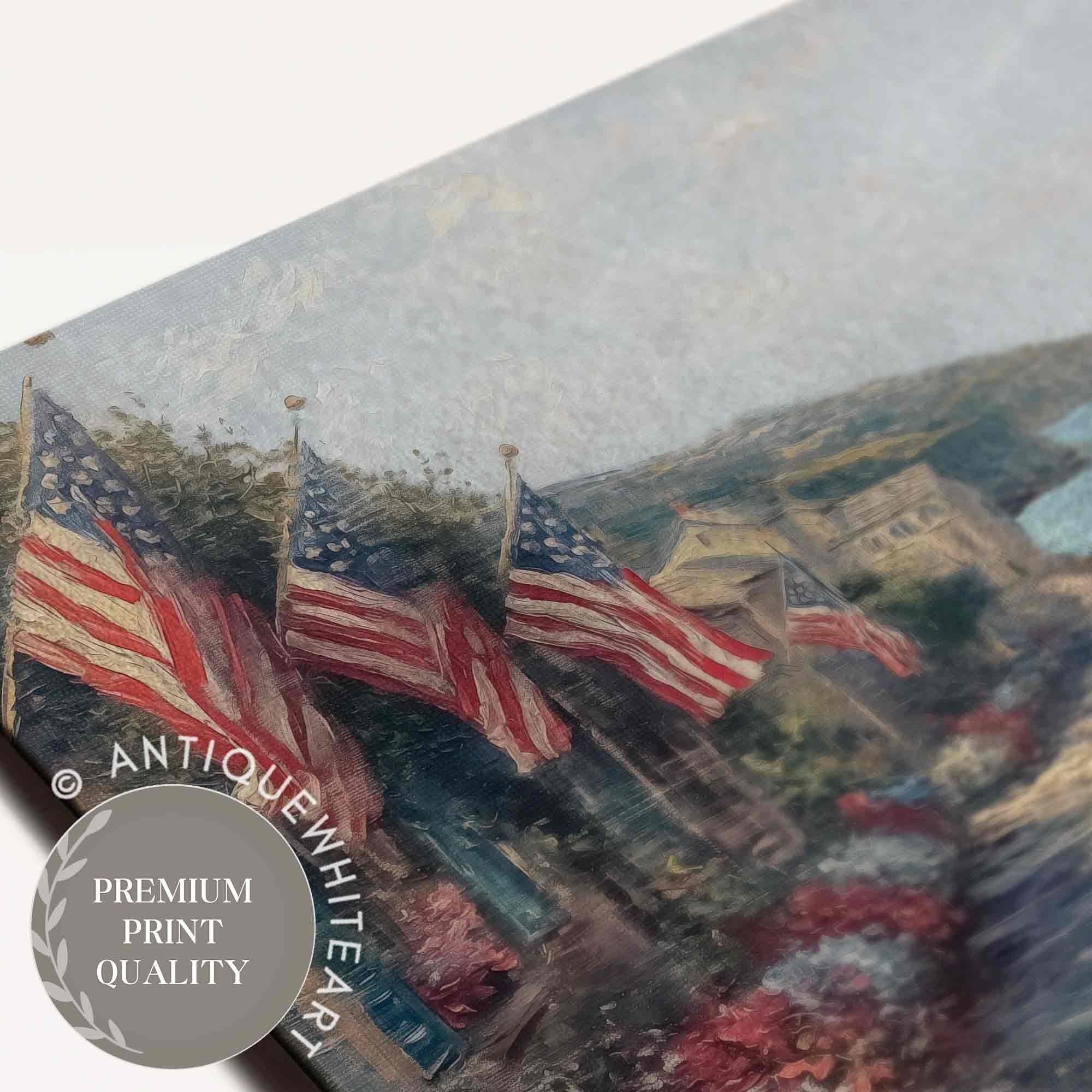 American Flags by the Seaside