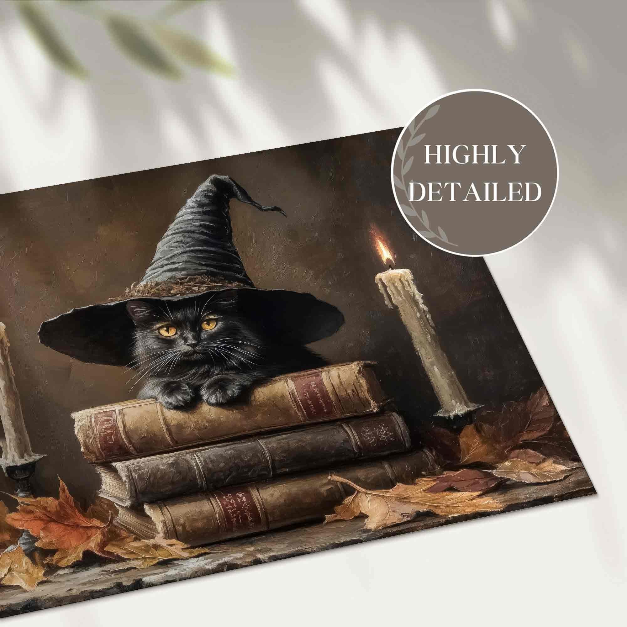 Witch’s Cat on Spell Books