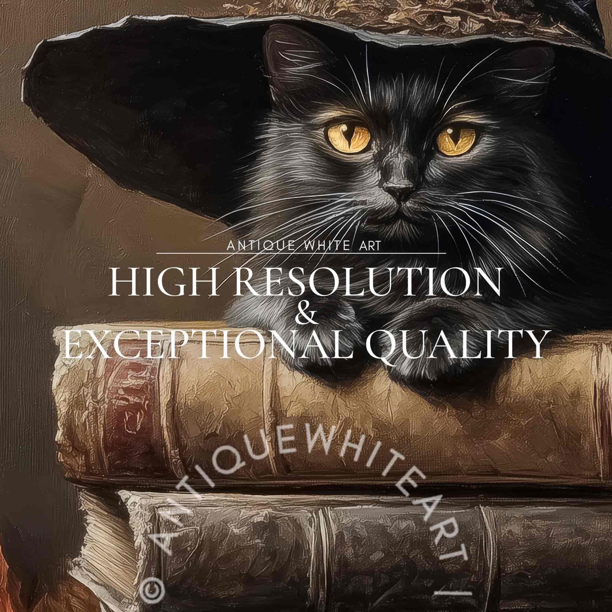 Witch’s Cat on Spell Books