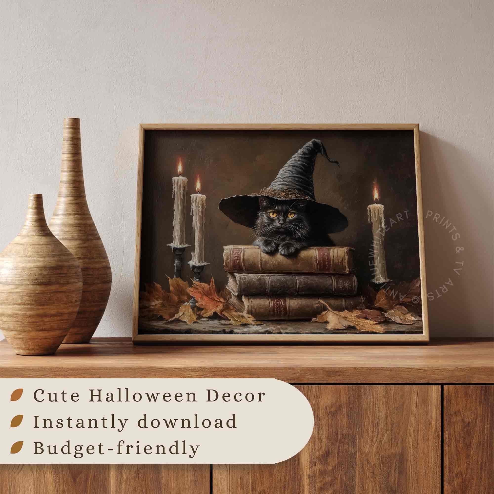 Witch’s Cat on Spell Books