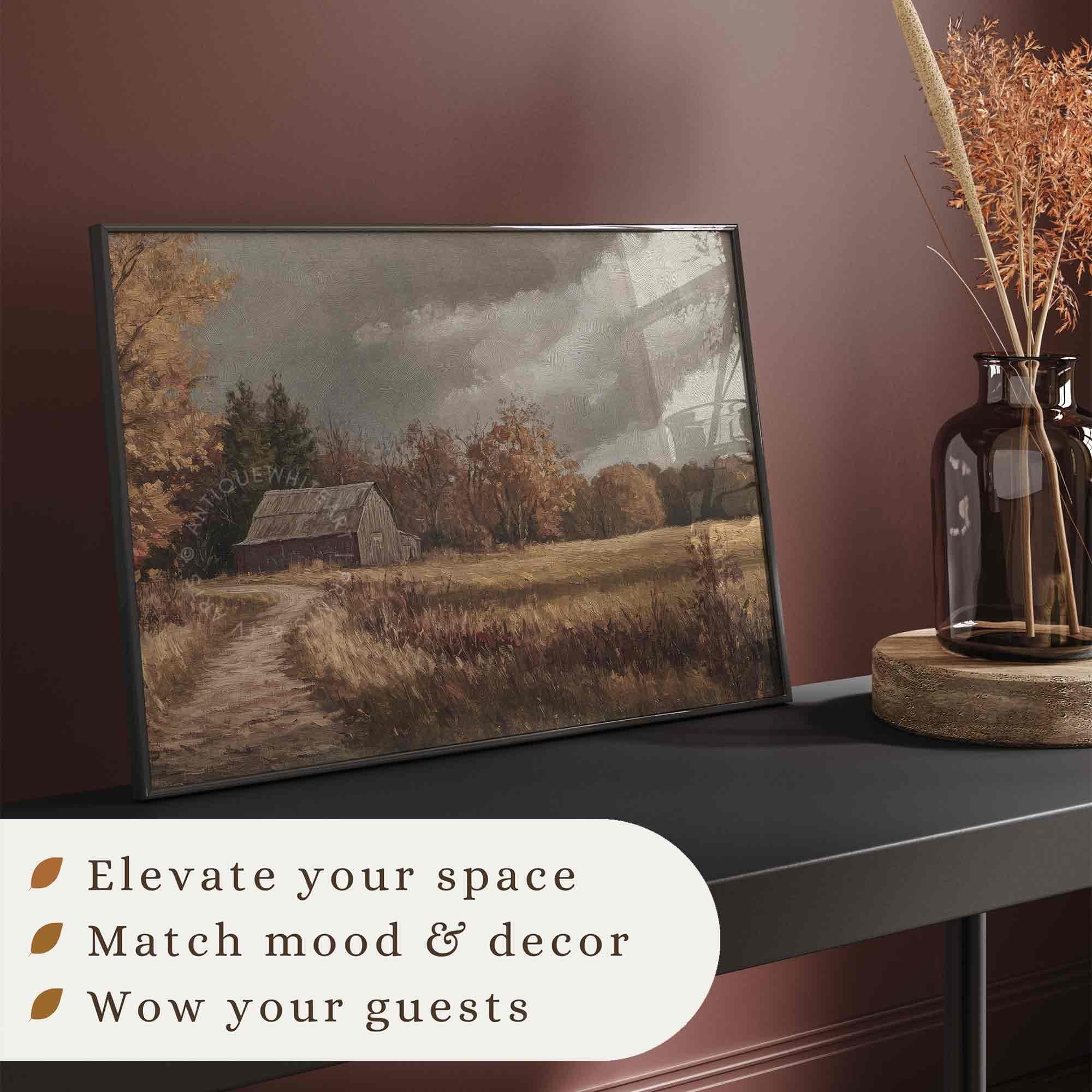 Country Barn Along Fall Path