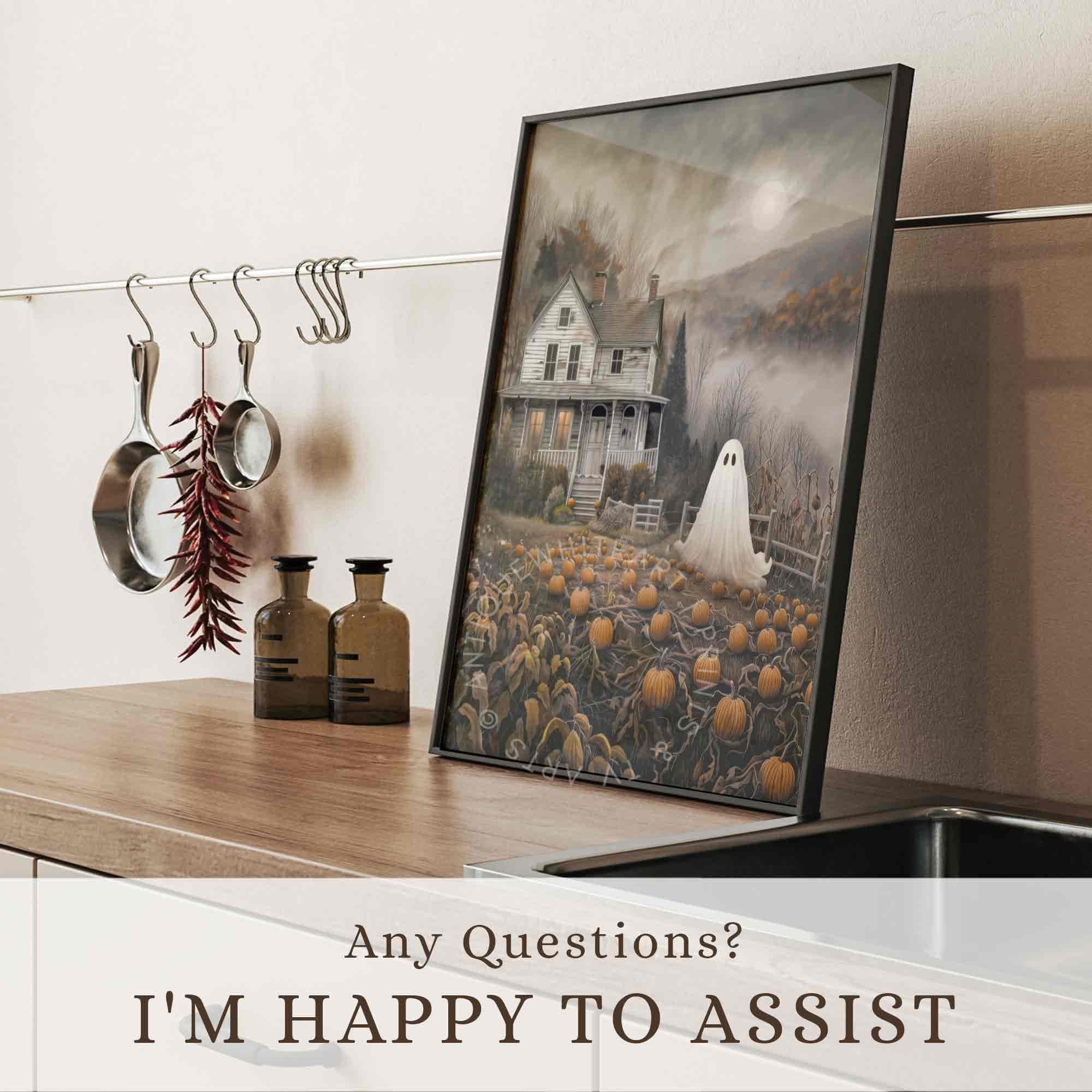 Spooky Scene with Ghost