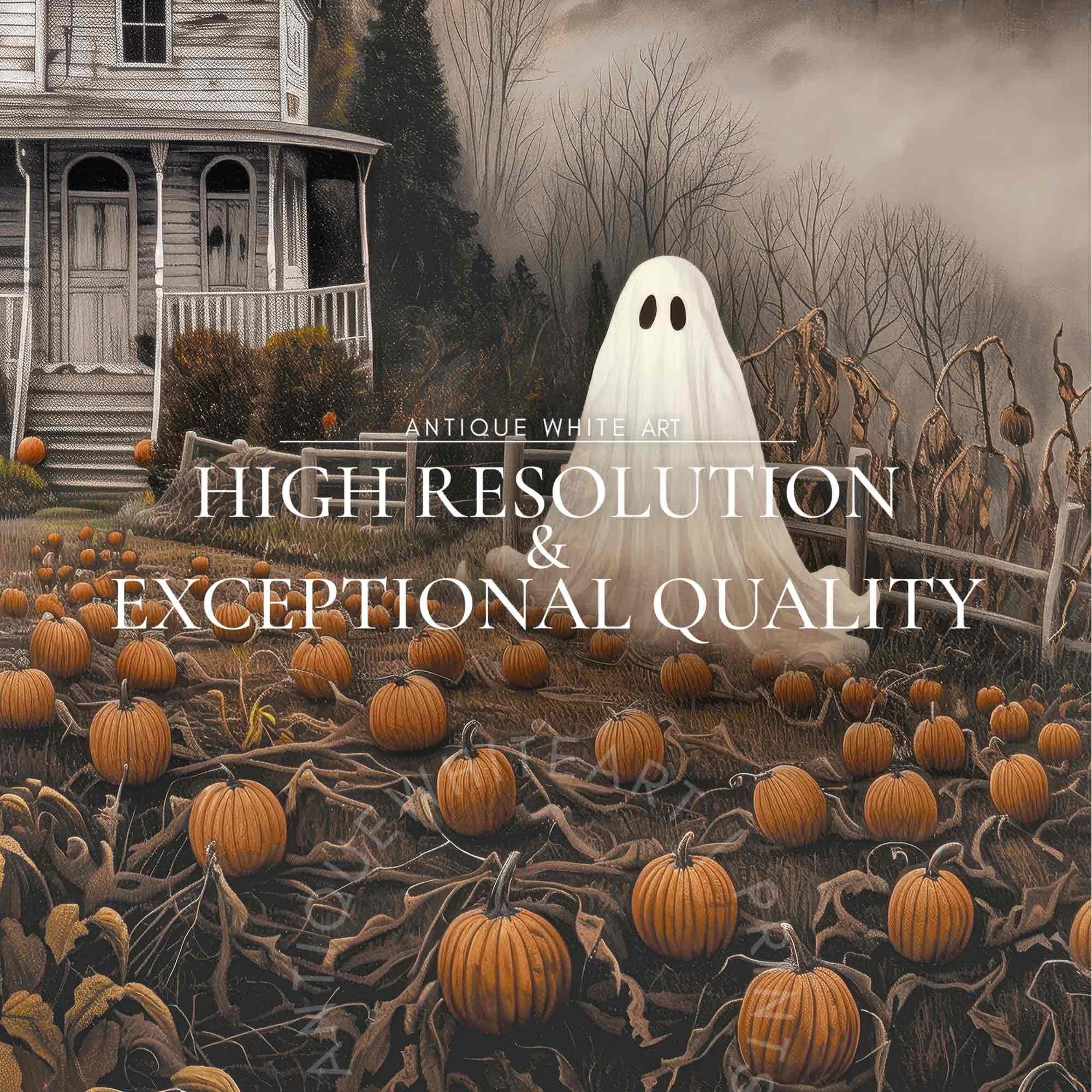 Spooky Scene with Ghost