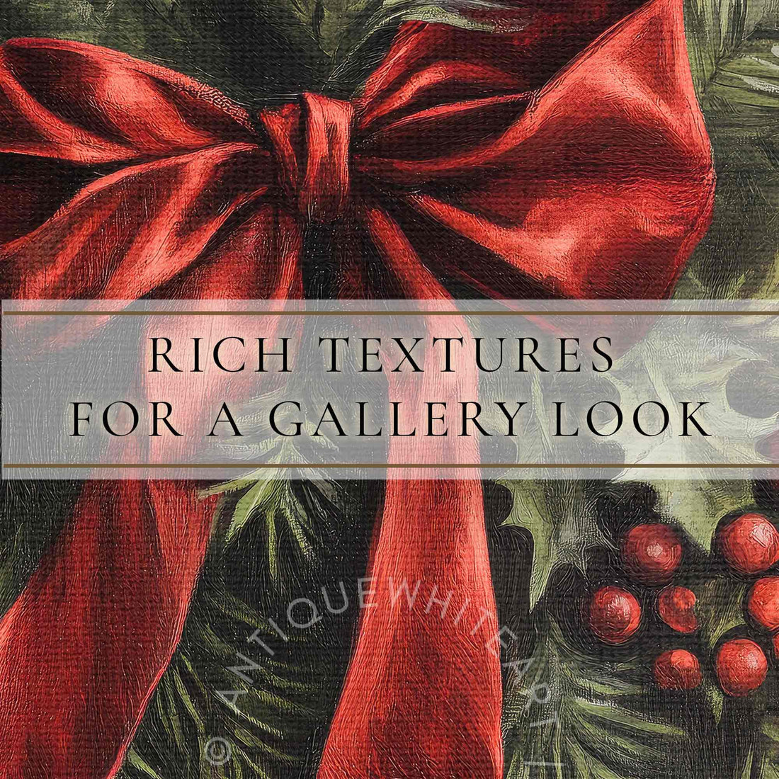 Moody Christmas Wall Art Brass Bells Rustic Oil Painting Country Print Holiday Decor W117