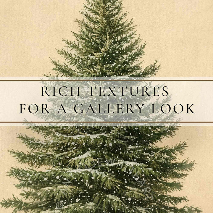 Christmas Tree Print Vintage Style Style Wall Art Evergreen Painting Winter Prints Moody Holiday Decor W123