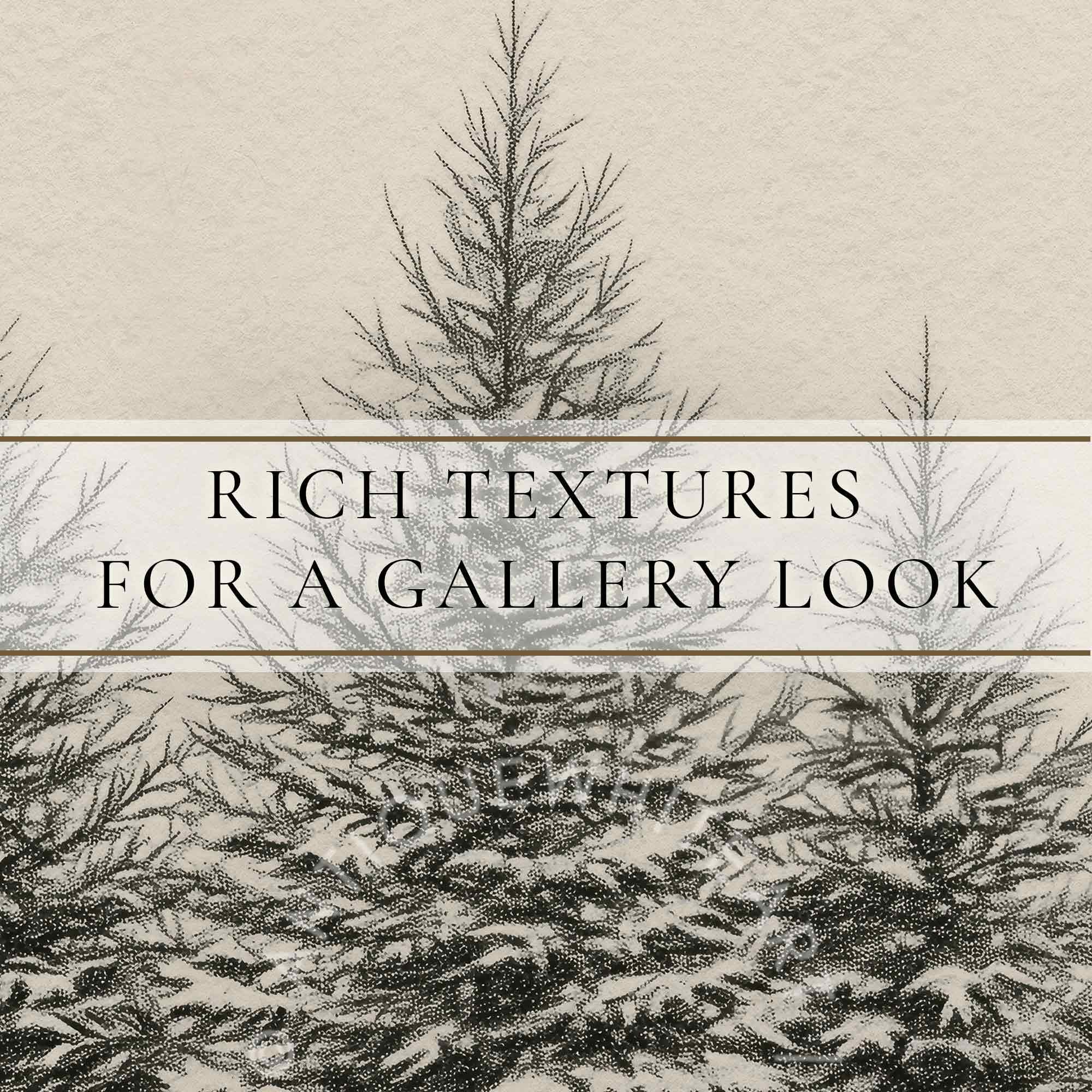 Forest Sketch Rustic Print Pine Trees Drawing Winter Art Country Christmas Decor W148 Wall