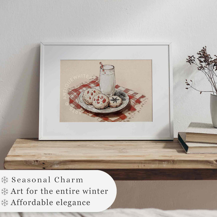 Christmas Cookies Vintage Style Kitchen Print: Farmhouse Winter Art ( ) Print Wall