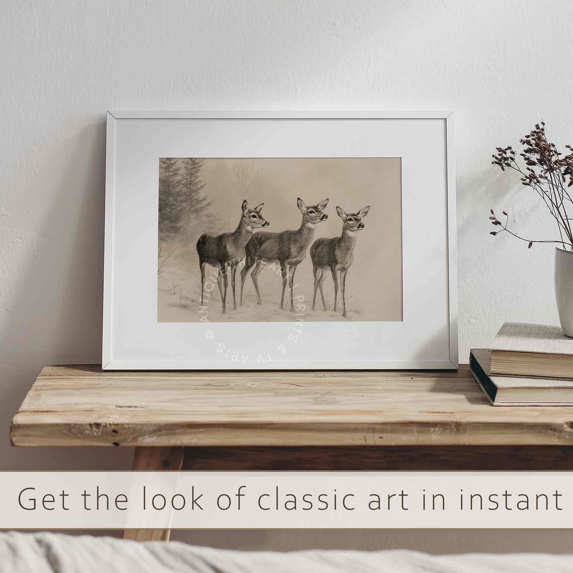 Three Deers in Winter