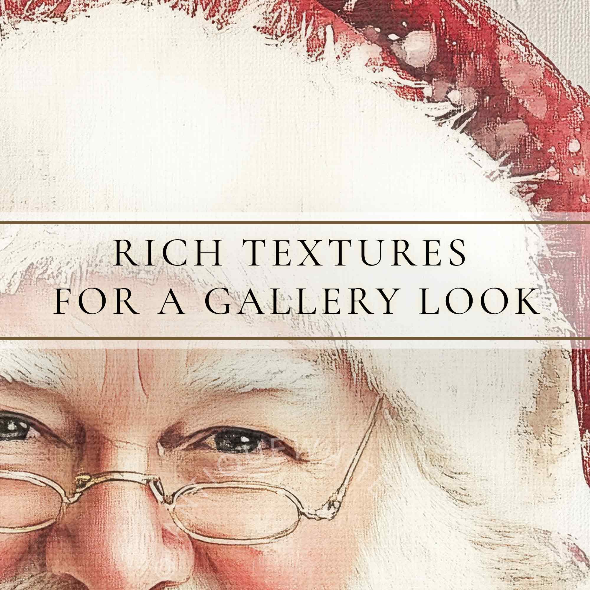 Santa Claus Portrait Print Christmas Painting Winter Holidays Wall Art Moody Decor Country W133