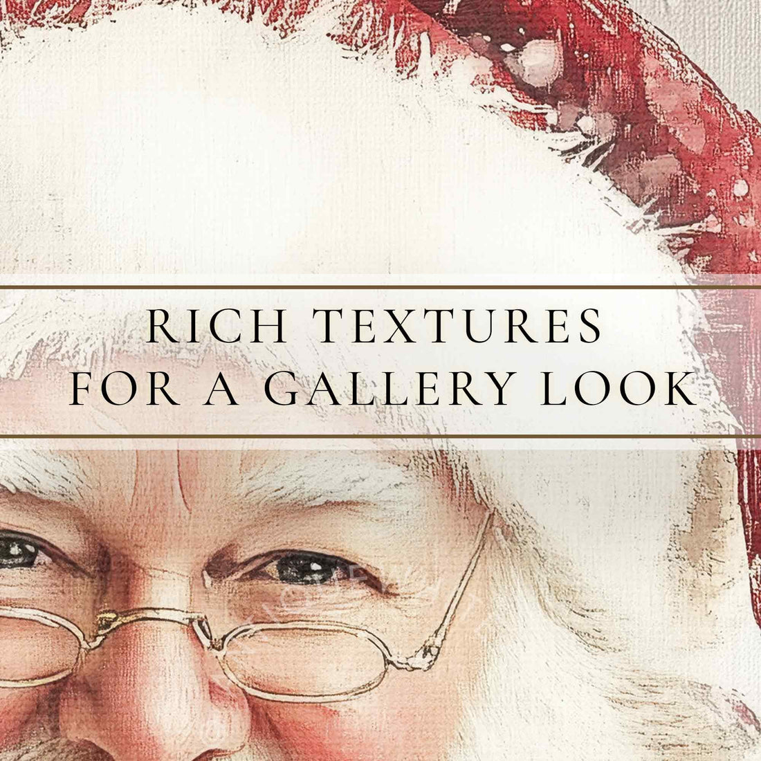 Santa Claus Portrait Print Christmas Painting Winter Holidays Wall Art Moody Decor Country W133