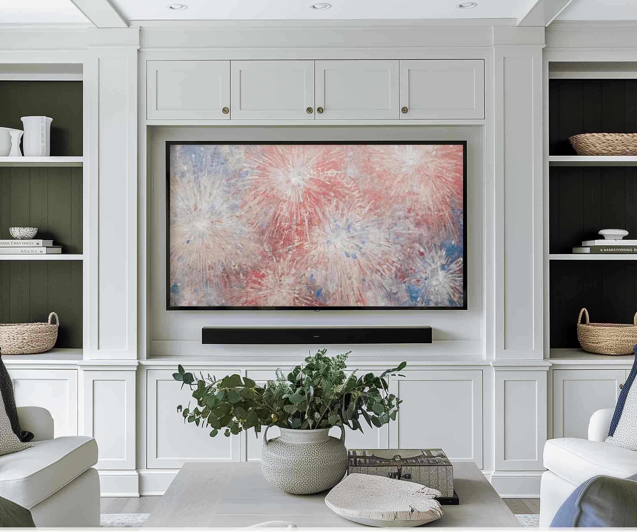 Patriotic Night Sky Frame TV Art, 4th of July Art, Digital Download | TV439