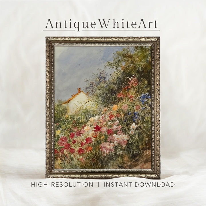 Spring Wall Art Landscape Painting Print Cottagecore Decor Farmhouse AntiqueWhiteArt A420