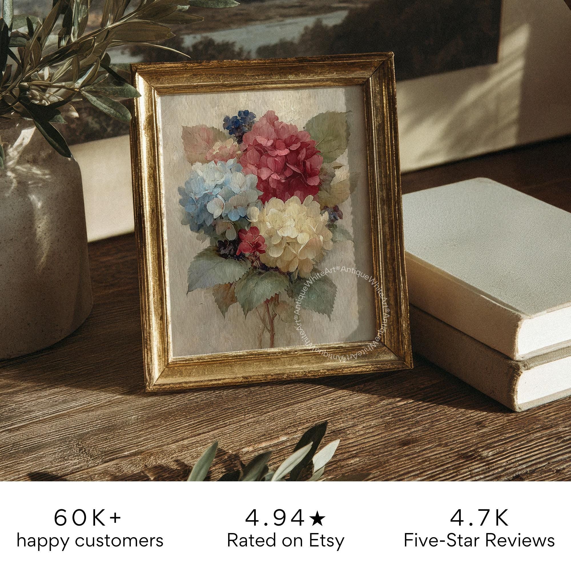 Independence Day Wall Ar 4th of July Painting Floral Americana Print Patriotic Art A458