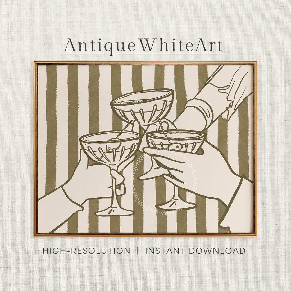 Cheers Print Retro Bar Cart Trendy Poster Kitchen Wall Art Cocktail Drinks Wine Glass Champagne A453