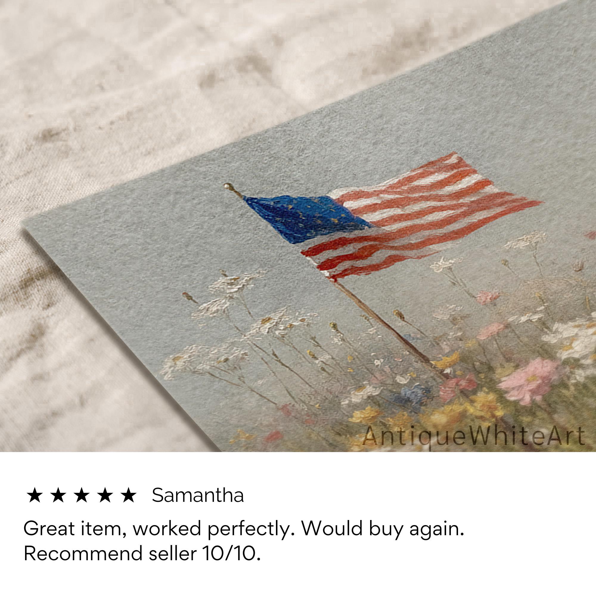 Independence Day Wall Art Print 4th of July Painting American Flag Patriotic A457