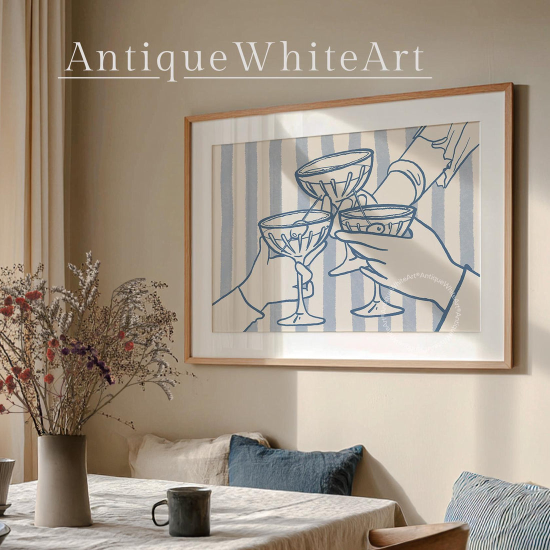 Hand-drawn Cheers Print Bar Cart Wall Decor Art Sign A453