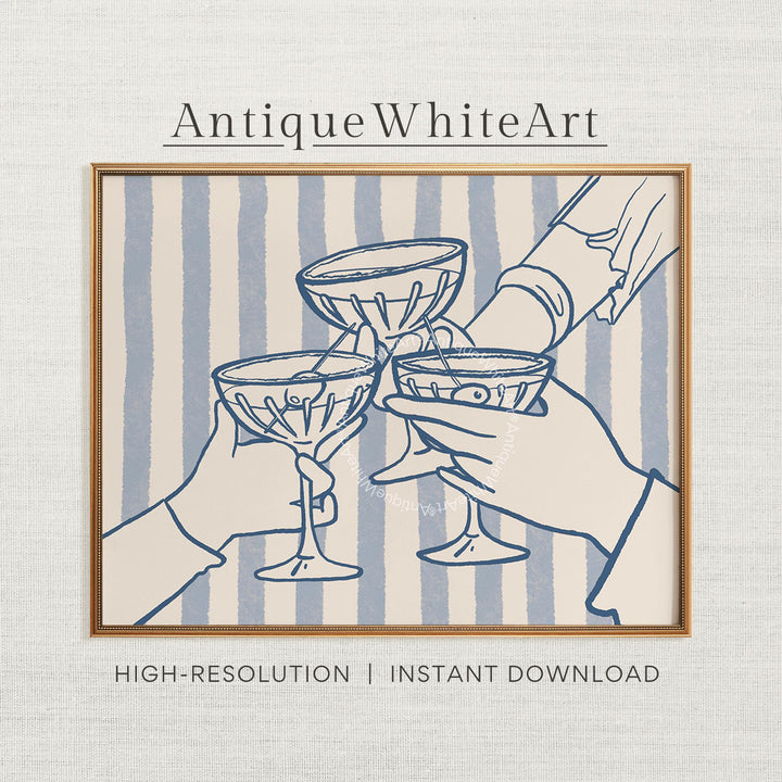 Hand-drawn Cheers Print Bar Cart Wall Decor Art Sign A453