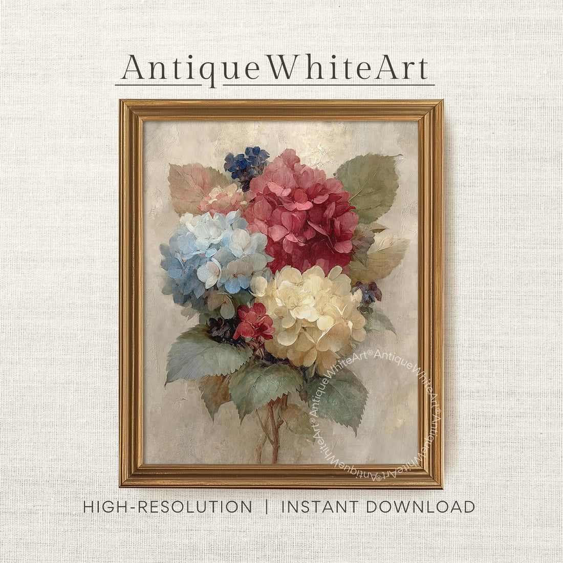 Independence Day Wall Ar 4th of July Painting Floral Americana Print Patriotic Art A458