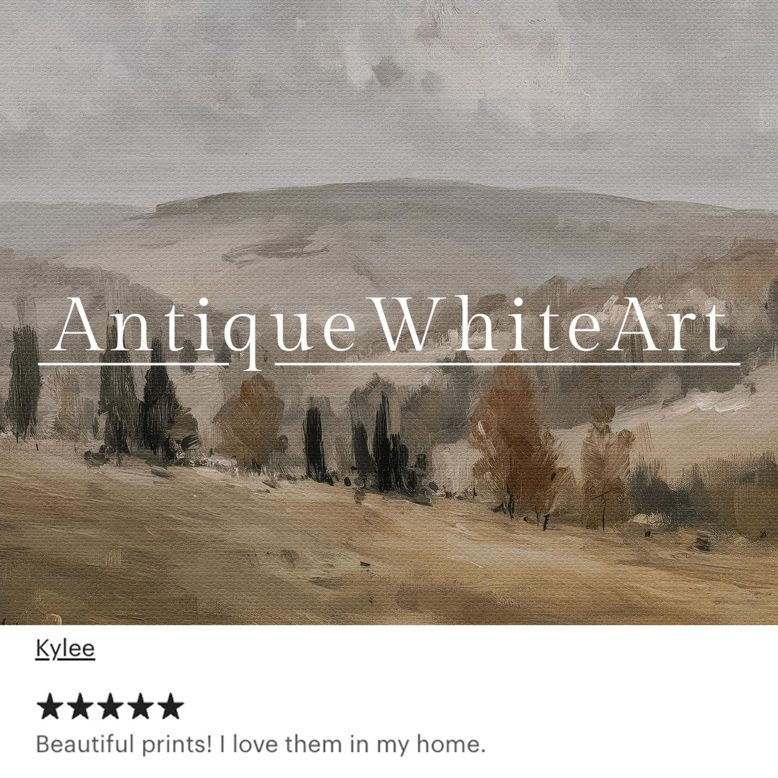 Landscape Print Neutral Fall Painting Countryside Hills Vintage Style Prints Autumn Wall Art A471