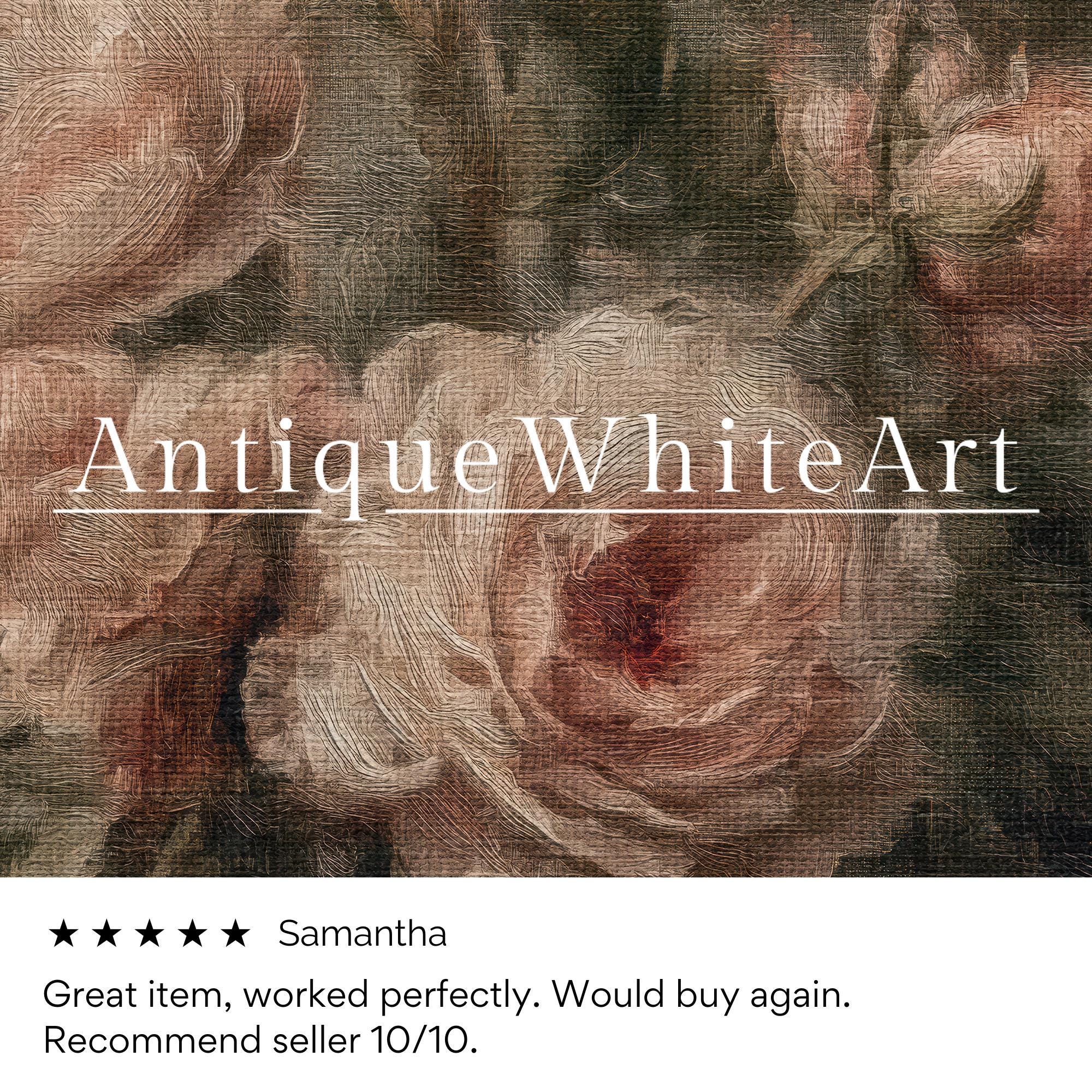 Moody Floral Wall Art Print Dark Academia Abstract Flowers Painting Botanical Vintage Style A472