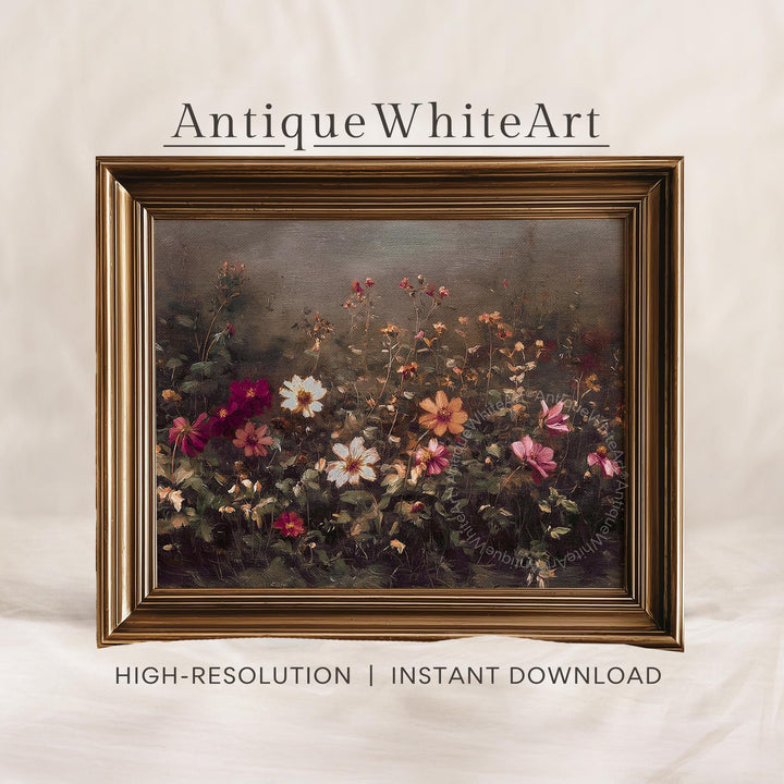 Moody Floral Wall Art Dark Prints Flowers Painting Academia Gothic Print Botanical A479