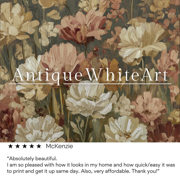 Moody Floral Wall Art Fall Flowers Painting Dark Academia Decor Rustic Print Botanical Victorian A494