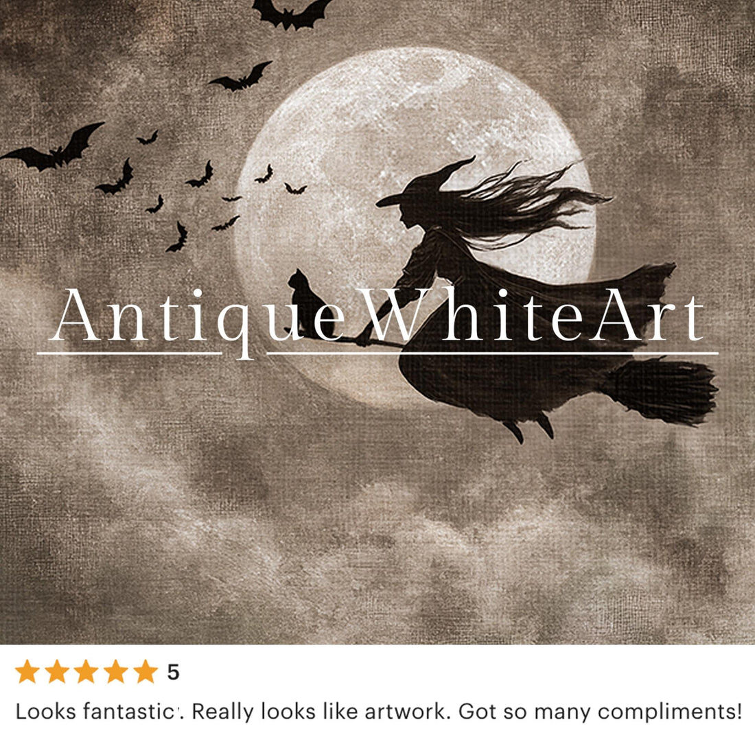 Halloween Witchy Prints Witch Wall Art Rustic Decor Dark Academia Painting A508 Print