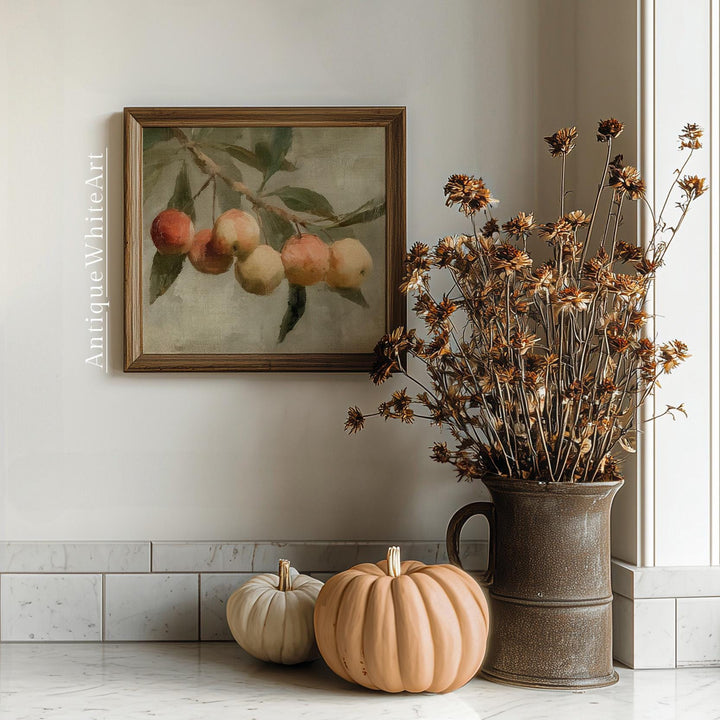 Vintage Style Kitchen Print Dining Room Still Life Apples Painting Fruit Wall Art Country Decor A470