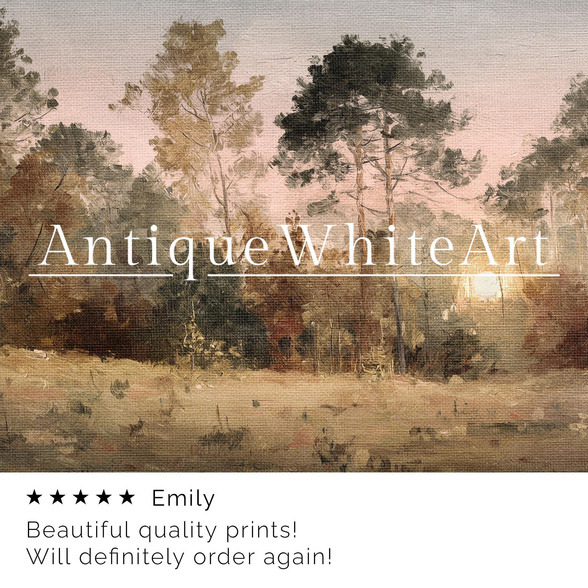 Wall Art Fall Sunset Print Forest Landscape Oil Painting Vintage Style Prints Autumn Gallery A475
