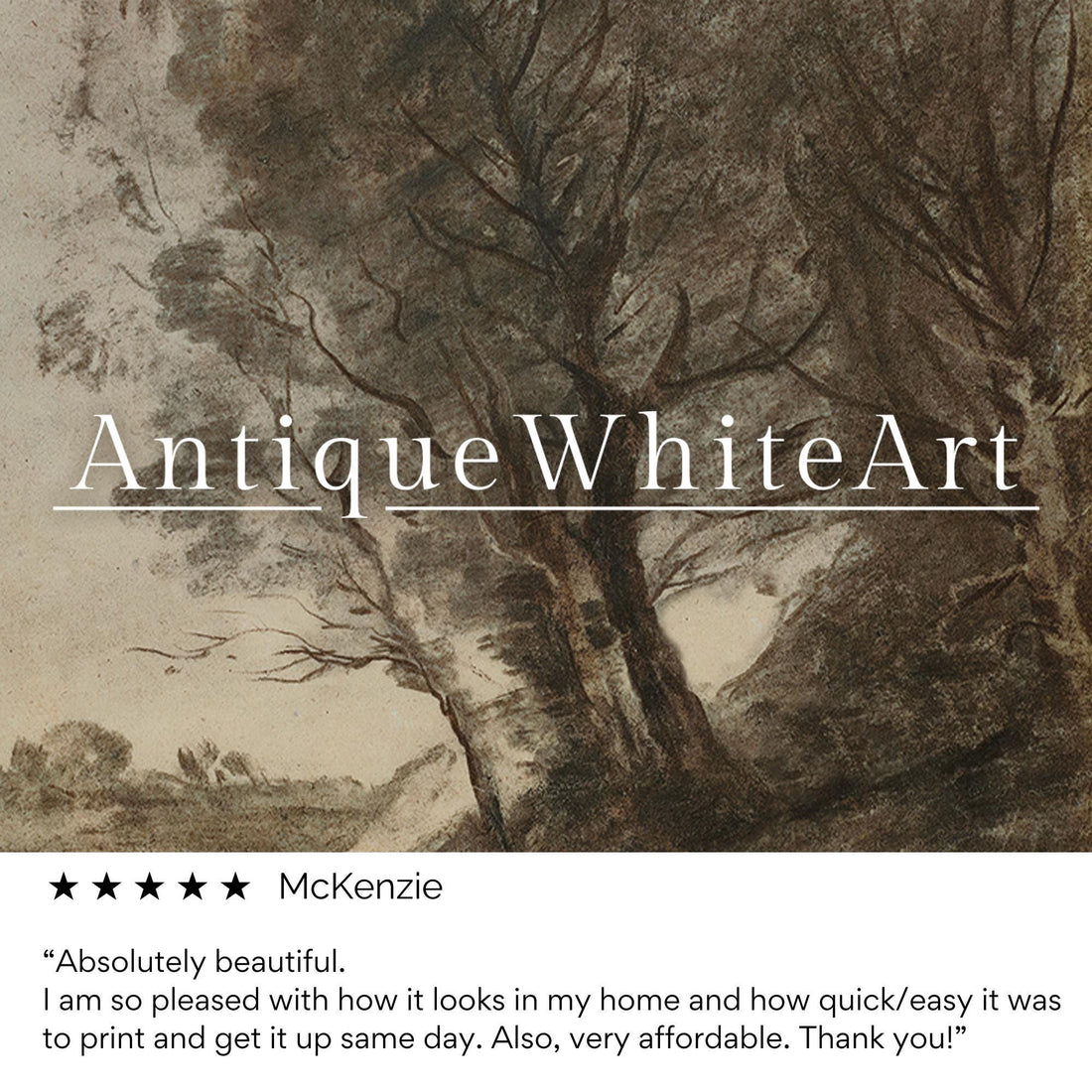 Dark Moody Fall Landscape Print Vintage Style Rustic Oil Painting Wall Art Farmhouse Autumn A533