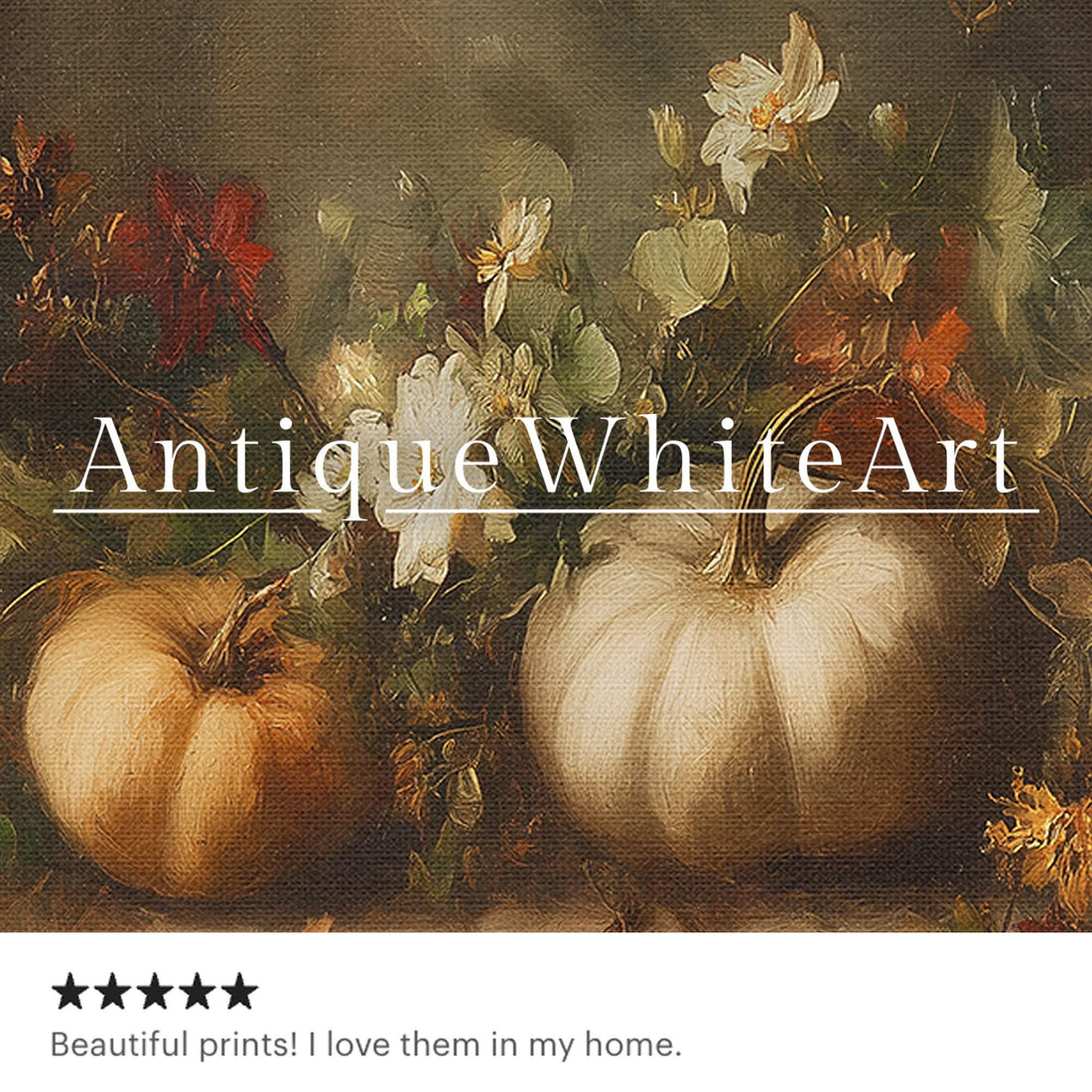 Moody Pumpkin Fall Floral Art Print: Rustic Autumn Decor ( ) Print Wall