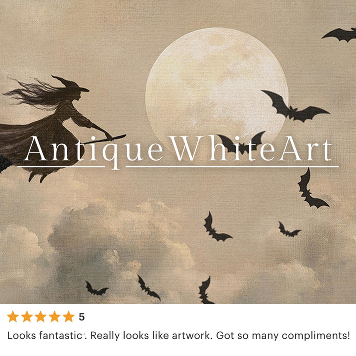 Vintage Style Fall Wall Art Neutral Halloween Witchy Prints Decor A562 Print