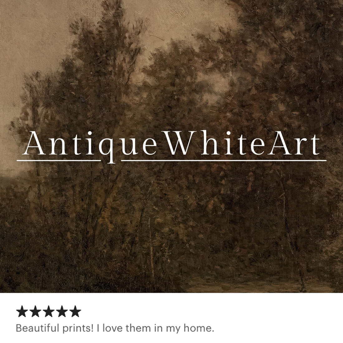 Dark Moody Fall Landscape Print Vintage Style Rustic Oil Painting Wall Art Farmhouse Autumn A528