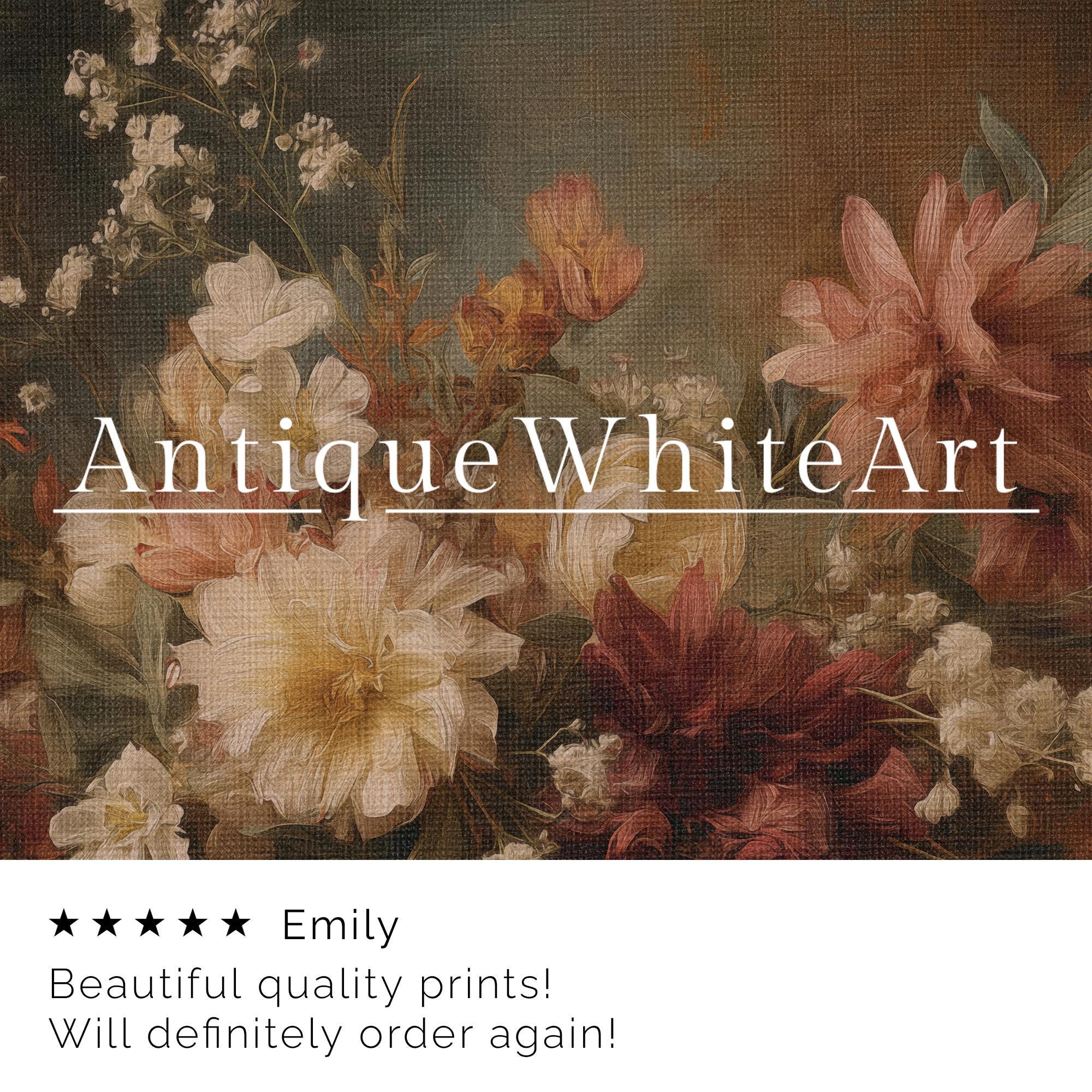 Fall Floral Wall Art Moody Autumn Botanical Print Dark Oil Painting Rustic Seasonal Decor A572