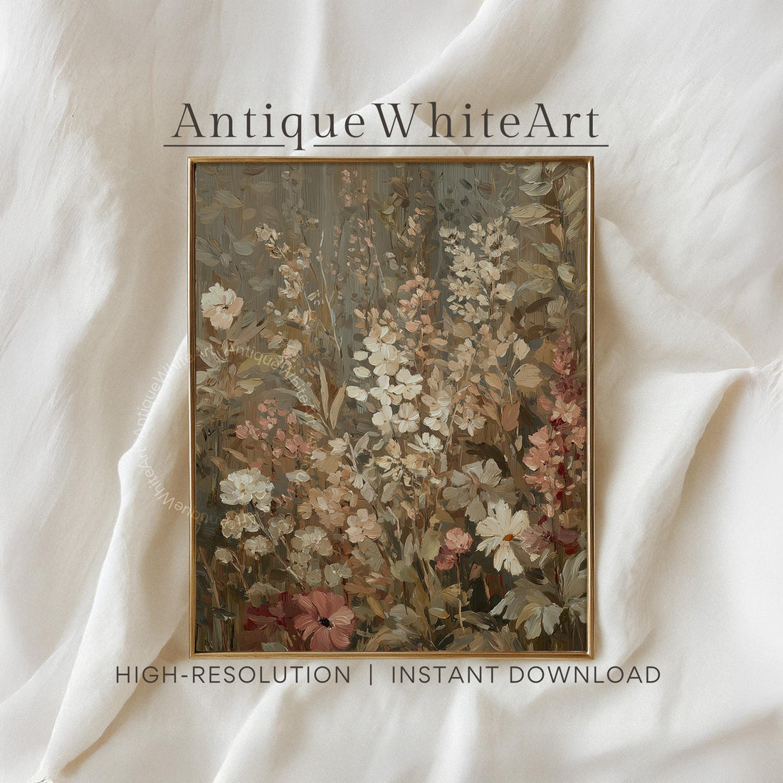 Moody Floral Wall Art Fall Flowers Painting Dark Academia Decor Rustic Print Botanical Victorian A551