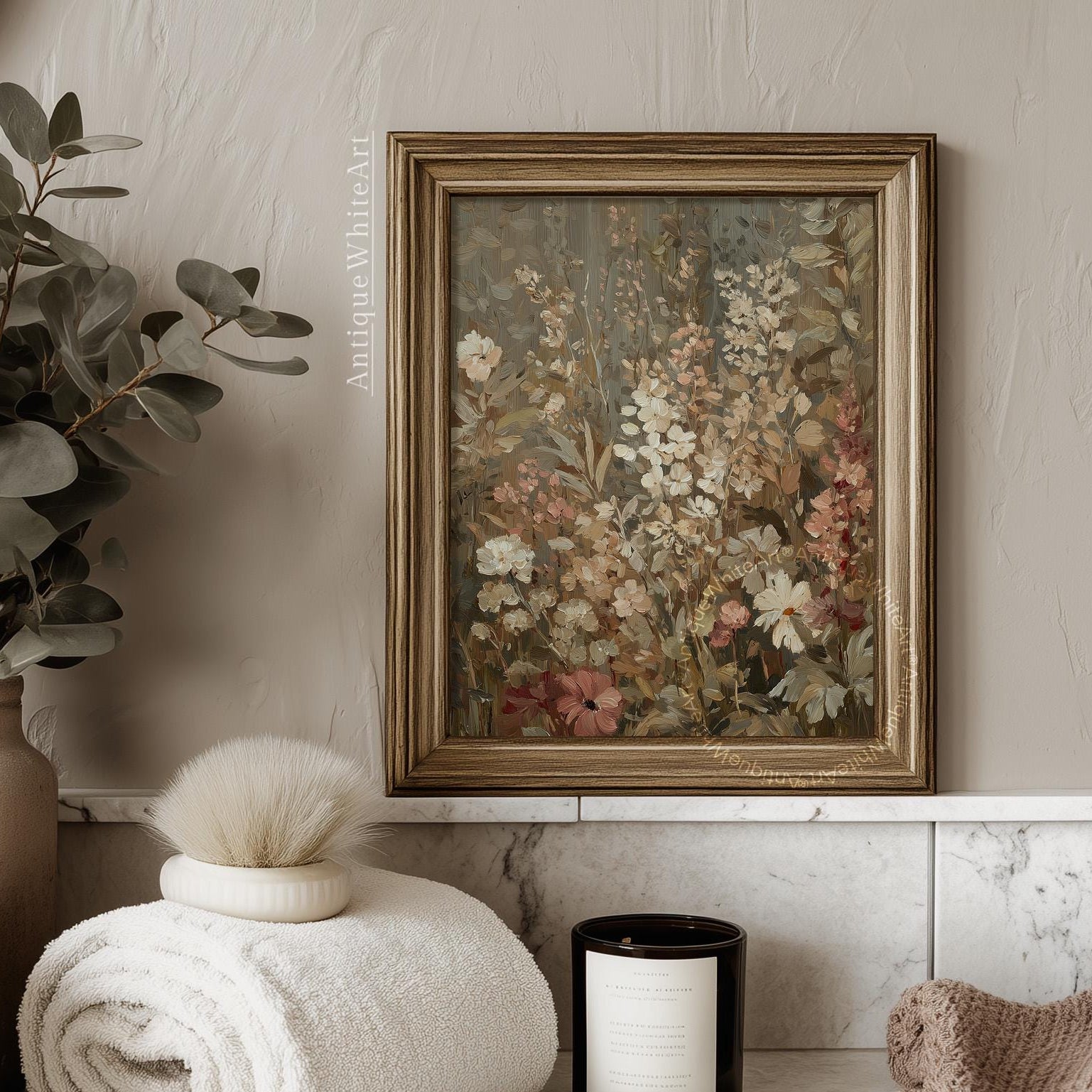 Moody Floral Wall Art Fall Flowers Painting Dark Academia Decor Rustic Print Botanical Victorian A551