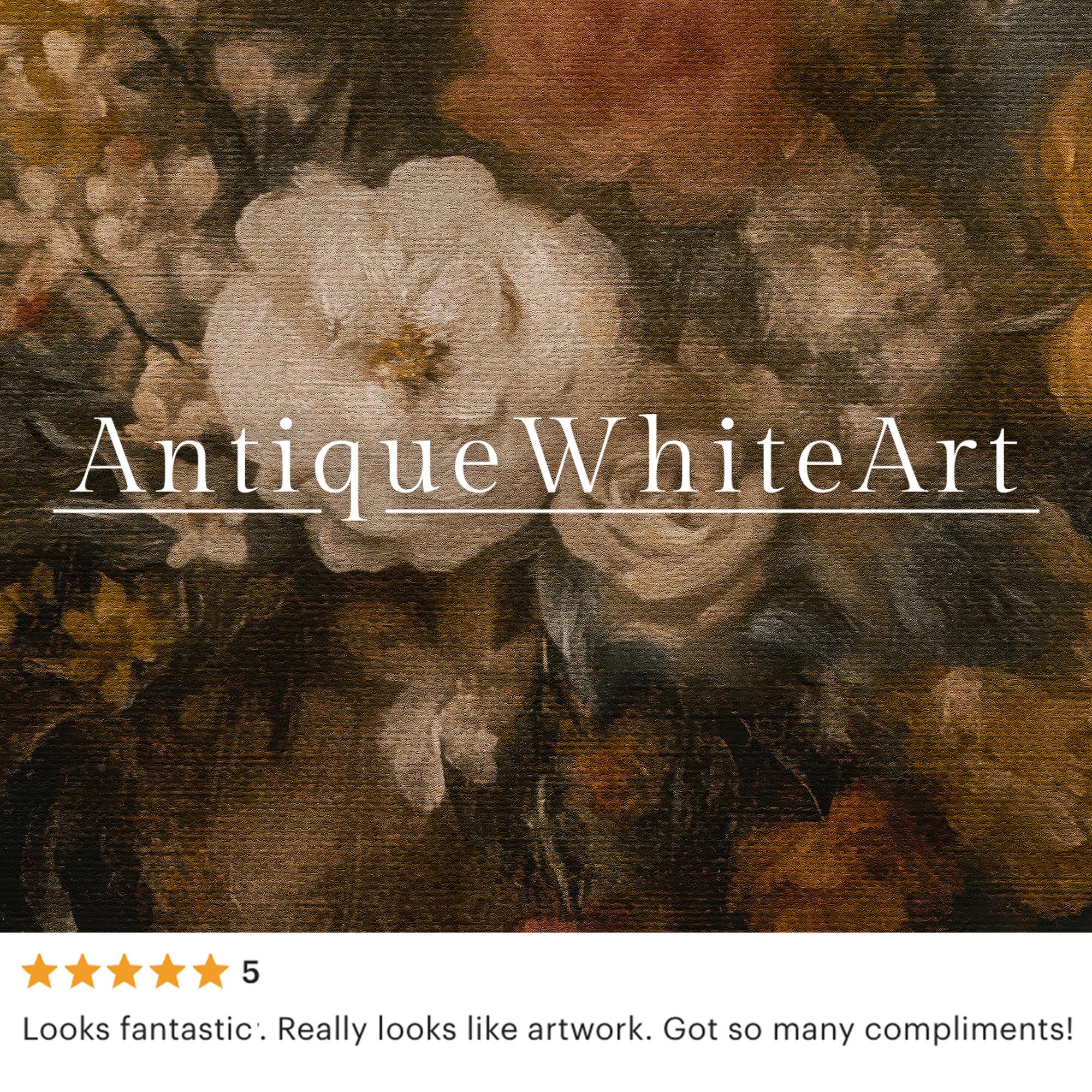 Vintage Style Floral Wall Art Antique Botanical Print Dark Academia Moody Fall Autumn Painting A605