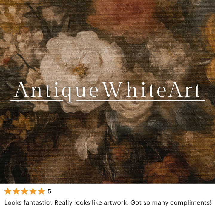 Vintage Style Floral Wall Art Antique Botanical Print Dark Academia Moody Fall Autumn Painting A567