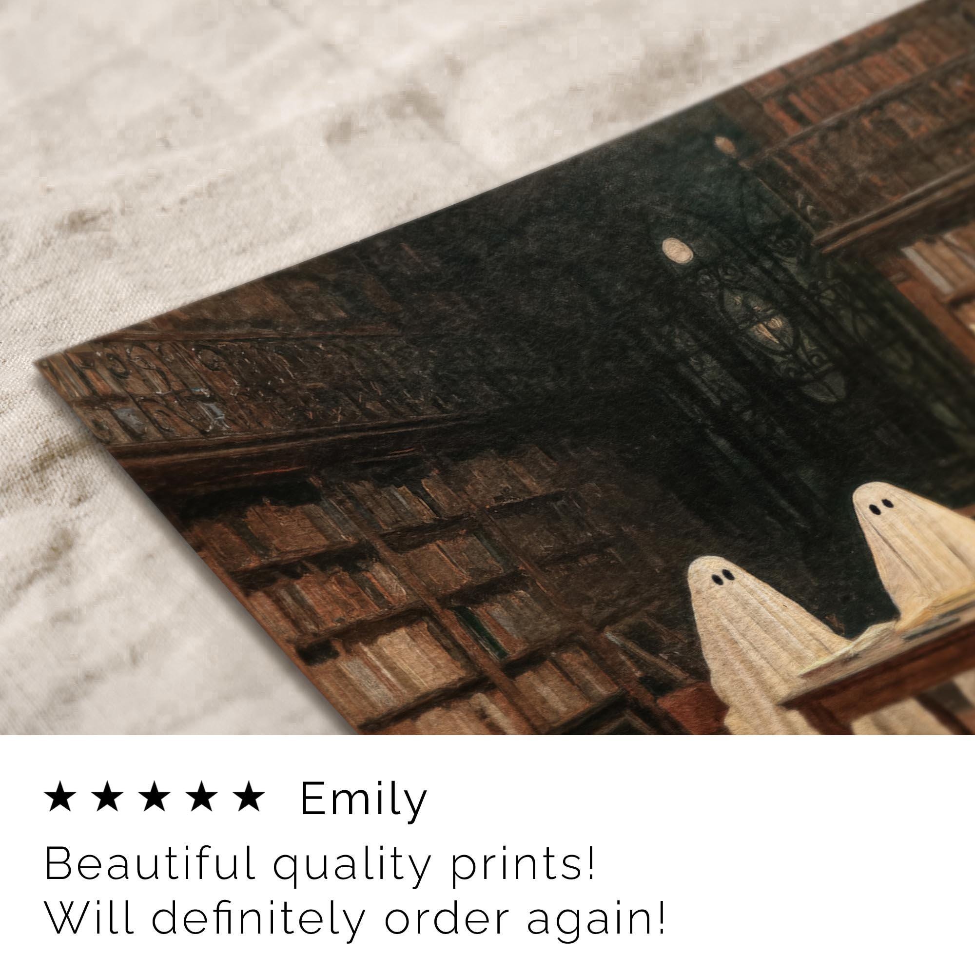 Vintage Style Halloween Print: Ghosts in Library Dark Academia ( ) A638 Print Wall Art