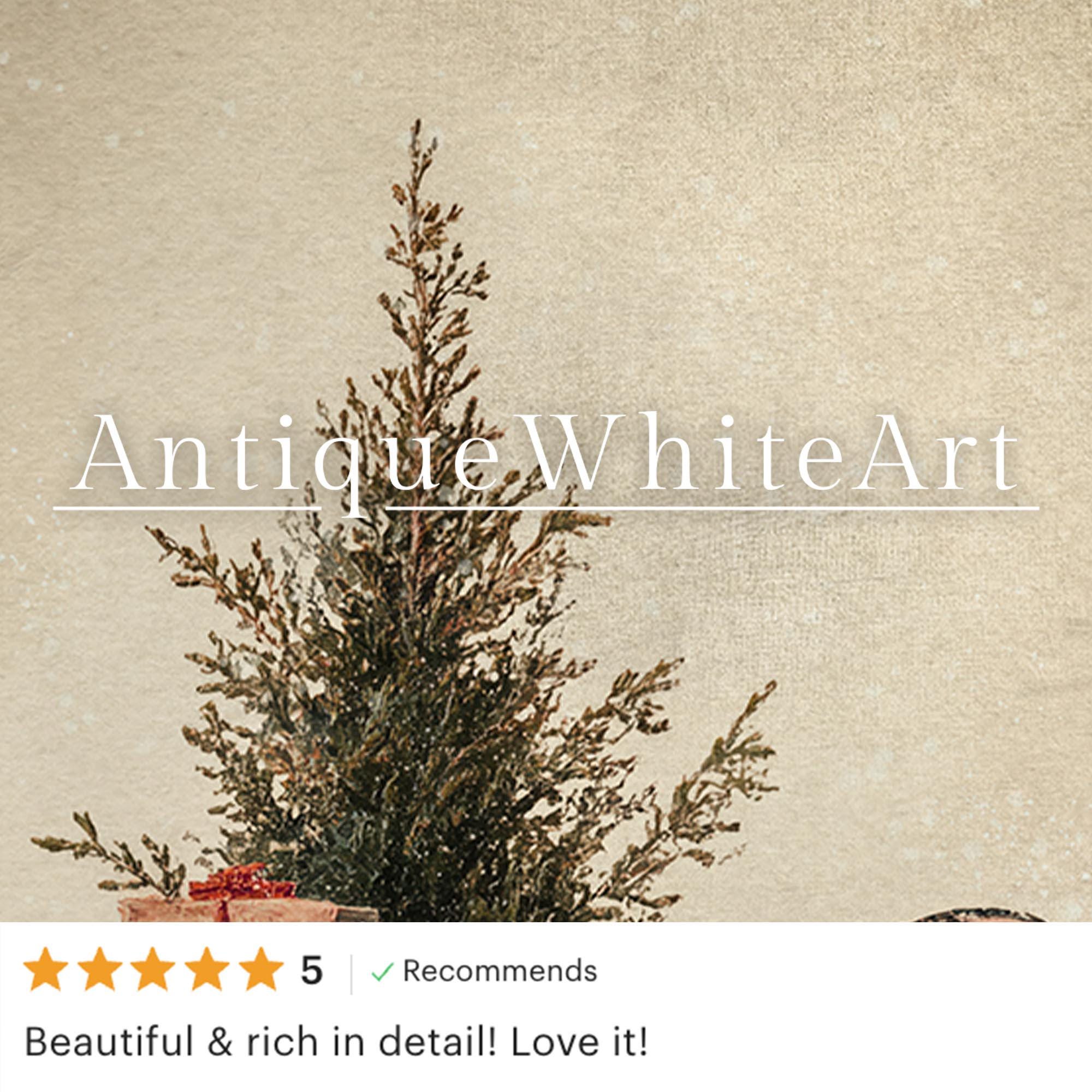 Vintage Style Christmas Sleigh Print: Holiday Wall Art ( ) W181 Print