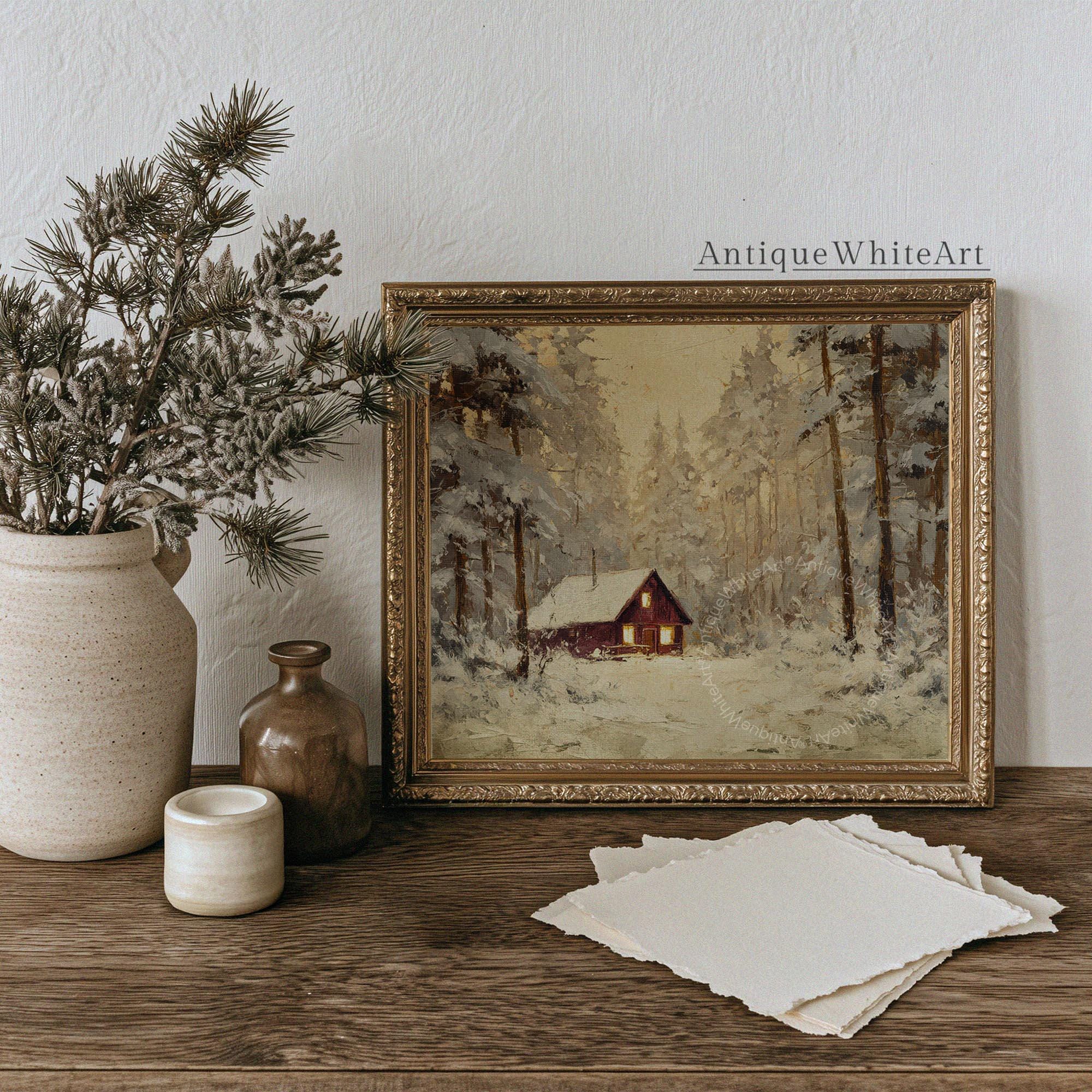 Winter Cabin Print: Rustic Farmhouse Decor ( ) W217 Print Wall Art