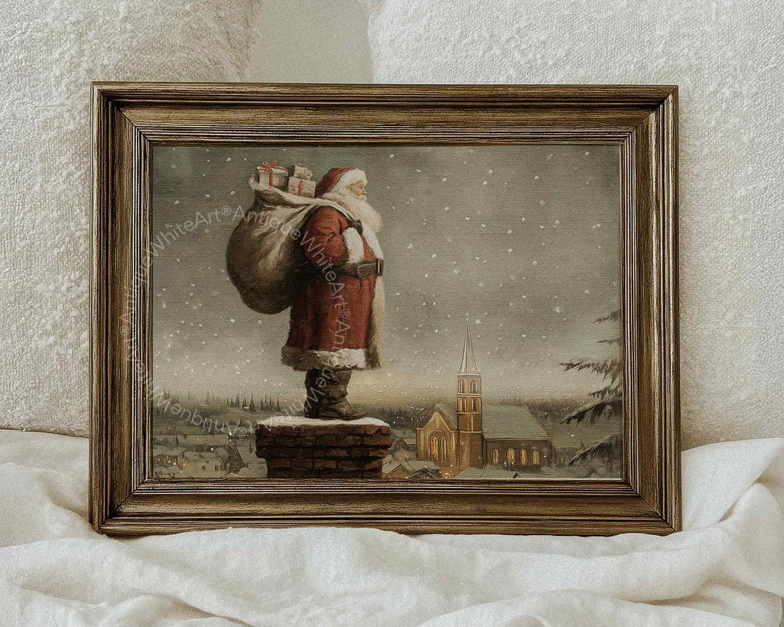 Vintage Style Santa Print: Christmas Eve Wall Art ( ) W210 Print
