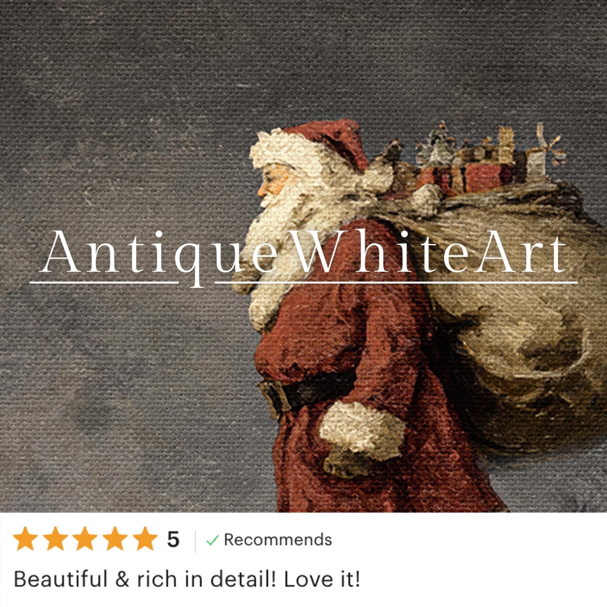 Vintage Style Santa Print: Christmas Holiday Wall Art ( ) W229 Print