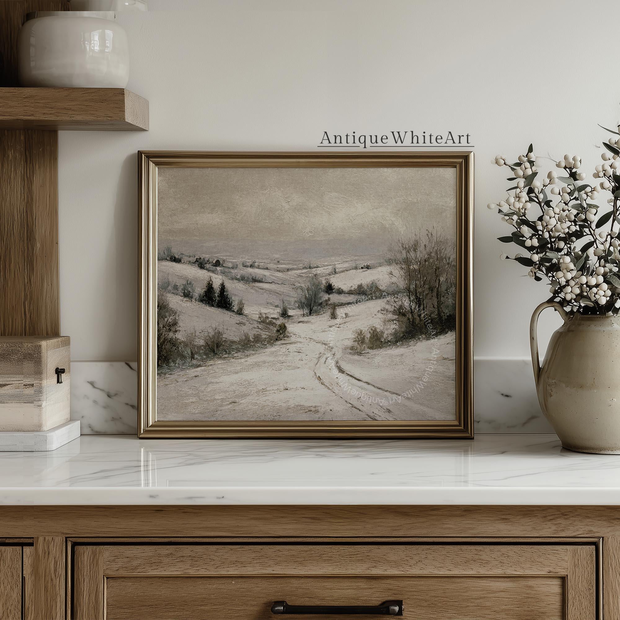 Rustic Winter Wall Art Neutral Farmhouse Decor ( ) W214 Print