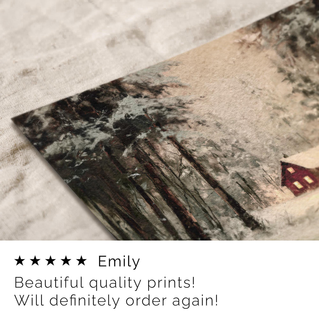 Winter Cabin Print: Rustic Farmhouse Decor ( ) W221 Print Wall Art